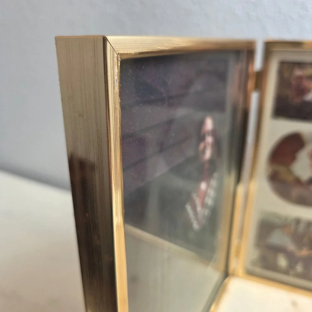 CLEARANCE 💲6️⃣Vintage Intercraft Gold Double Hinged Photo Frame The‎ Collection